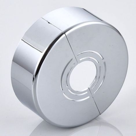 Bardusch Lot de 4 housses de valve de douche réglables à angle décoratif pour pommeau de douche, cache-trou de type fendu, installation à clipser, blanc (argenté) (1/5)