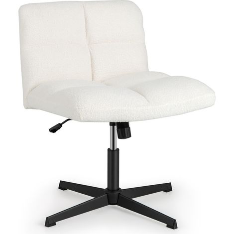 COSTWAY Armless Home Office Chair Swivel Desk Chair Height Adjustable Task Vanity Chair (1/5)