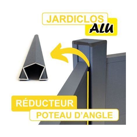 Réducteur JARDICLOS - Poteau d'Angle Aluminium Gris Anthracite - 1,60 mètre
