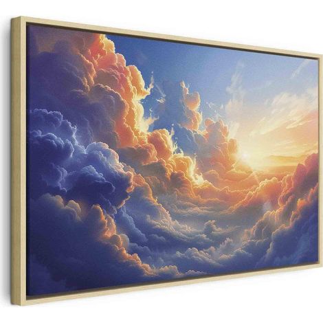 Stampa su tela artgeist tramonto 60x40 cm cornice legno