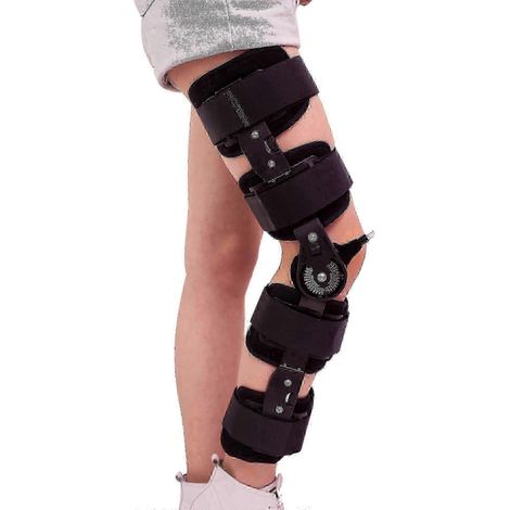 Verstellbare Knieorthese mit Gelenkfunktion zur Unterstützung der Genesung nach Kreuzband-, Nebenband- und Kreuzbandverletzungen – Medizinische orthopädische Stütze und Stabilisator nach Operationen (1/5)