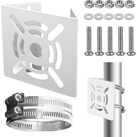 Surveillance Camera Mounting Bracket: Vertical Surveillance Camera Bracket with 2 Buckles and 6 Screws, Tube Bracket for CCTV Camera, Solar Panel