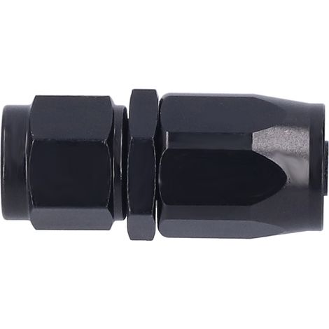Raccord AN6 6AN aluminium noir droit pivotant pour ligne carburant huile adaptateur extrémité flexible (1/5)
