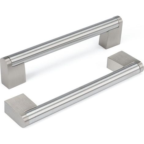Lot de 10 Poignée Meuble Poignee de Meuble Cuisine Inox -LSJ14BSS128 Poignée de Porte Poignée Cuisine Nickel Brossé en Acier Inoxydable Entraxe 128mm (1/5)