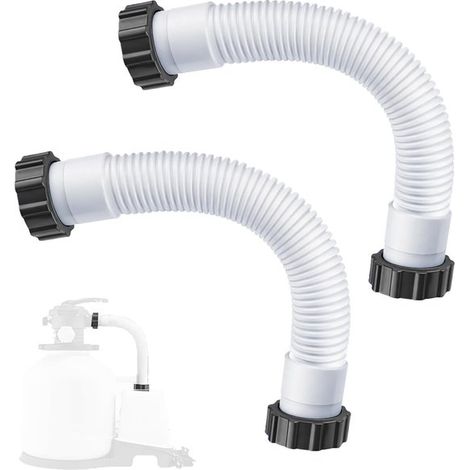 Lot de 2 tuyaux pour pompe de filtration de piscine - 38 mm - 40 cm (1/4)