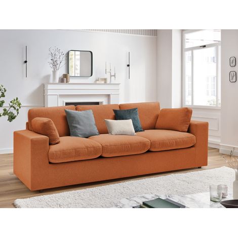 BOBOCHIC - Canapé droit fixe compact BELAIR Orange (1/5)