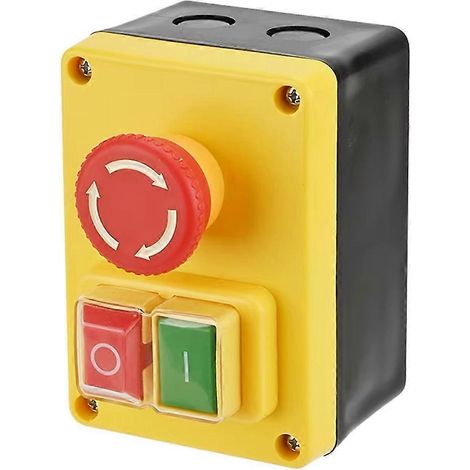 Interrupteur à bouton-poussoir électromagnétique KJD17D 120 V 16 A, interrupteur d'arrêt d'urgence pour outils électriques et M (1/5)