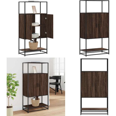 vidaXL Highboard Braun Eichen-Optik 68x35x139 cm Holzwerkstoff Metall (1/5)