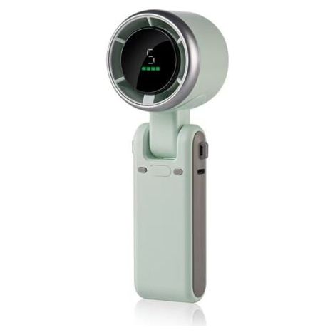 Mini ventilateur portable rechargeable, 5 vitesses élevées, réglable, 3600 mAh, ventilateur de voyage, ventilateur de voyage, ventilateur turbo, ventilateur de cou,vert (1/5)