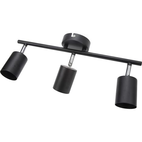 Éclairage sur Rail, Luminaire GU10 Rotatif à 3 Têtes, Barre Noire Mate de 15,9 Pouces pour l'éclairage de Chambre à Coucher et de Vente au Détail (1/5)