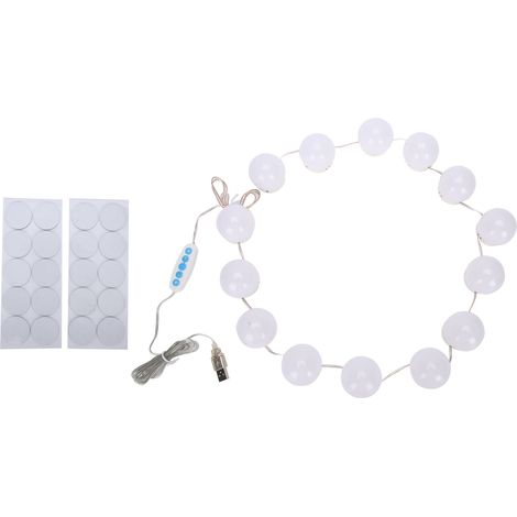 Miroir de maquillage LED avec éclairage réglable et alimentation USB, bandes lumineuses pour cosmétiques (1/5)