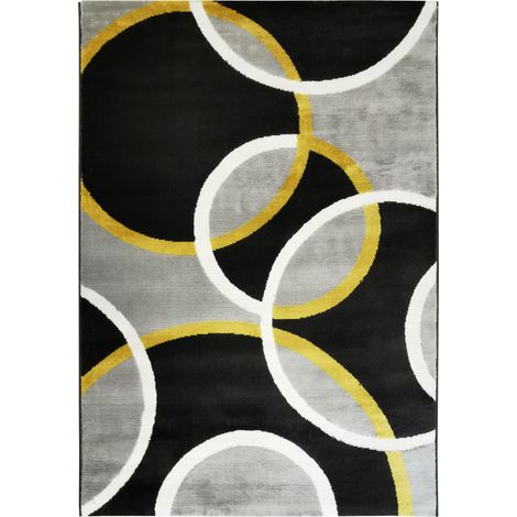 UNDERGOOD BUBBLES - Tapis effet laineux motifs cercles gris 120x170 (1/5)