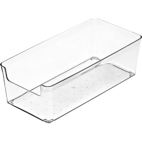 Boîte de rangement transparente durable pour tiroirs de cuisine, bac organisateur rectangulaire petit format. (1/5)