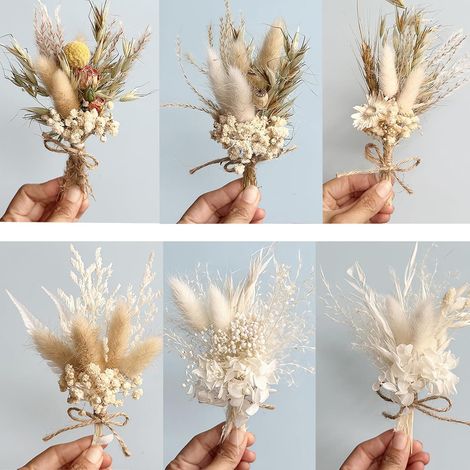 Mini Bouquets de Fleurs Séchées Naturelles Lot de 6 Fleurs Séchées Resine Epoxy Paquets de Fleurs séchées pour Petits Cadres Photo, Bricolage,Scrapbook Cadre Photo Décoration Nail Art Artisanat (1/5)
