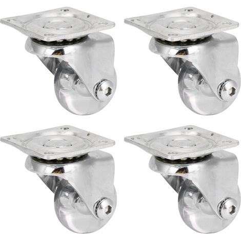 4 roulettes universelles pivotantes à 360 degrés pour armoire, chaise de bureau, poulie, chariot, roulette directionnelle 35 (1/5)