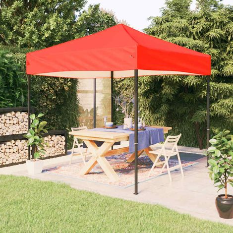 Tente de fête-Tente de réception pliable Rouge 3x3 m (1/5)