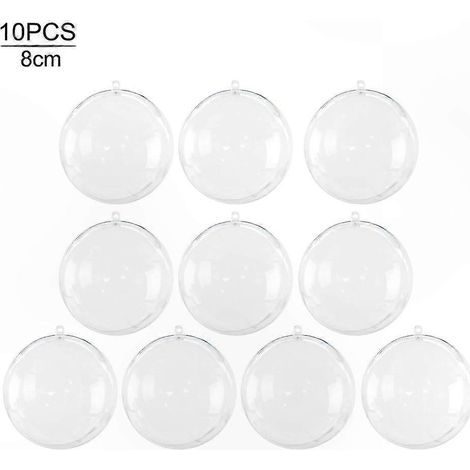 Décorations de Noël en plastique transparent, 10 pièces de 4 cm, pour sapin et intérieur festif, ornements de fête résistants et élégants. (1/5)