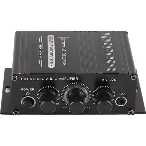 Amplificateur Stéréo 12V Portable Haute Fidélité Mini Amplificateur Audio pour Voiture Moto Maison AK270 (1/5)