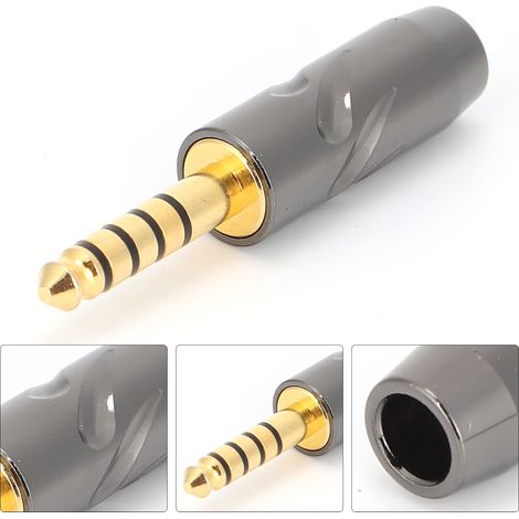 Fiche de sortie symétrique 4,4 mm à 5 pôles de remplacement pour casques Sony/Furutech (noir)