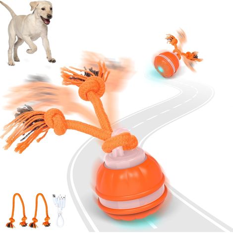 Giocattolo interattivo per cani, palla per cani, palla attivata dal movimento per cuccioli/cani di piccola taglia, giocattolo con movimento automatico, ricaricabile tramite USB