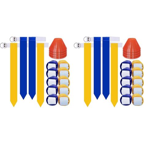 Ensemble de Football Drapeau, Ensemble de Ceintures et Drapeaux de Football 20 Joueurs, Ensemble D'EntraîNement IntéRieur et ExtéRieur, Kit de Ceintures de Football (1/4)