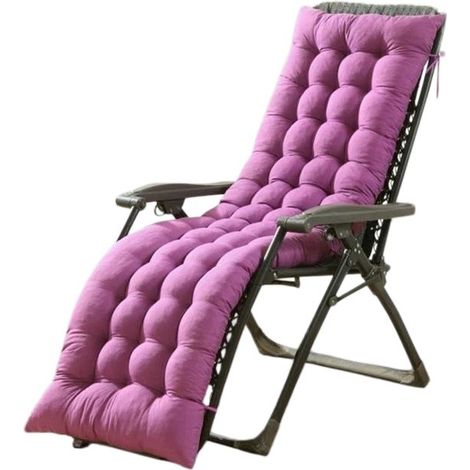 Coussin pliable antidérapant pour transat de jardin, confort épais, 48 x 170 cm, violet (1/4)