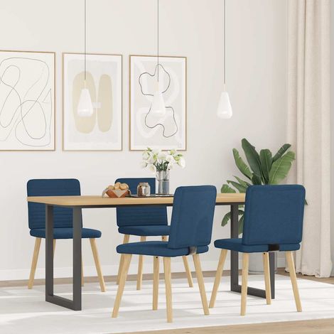 Maison Exclusive - Esszimmerstühle 4 Stk. Blau Stoff