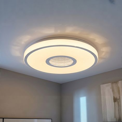 LED Deckenlampe Deckenleuchte Wohnzimmerlampe Memory Weiß Metall D 38 cm (1/5)