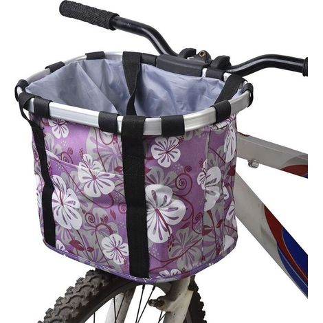 Panier pour avant de vélo amovible en toile, panier de transport pour animal domestique, cadre en alliage d'aluminium (1/5)