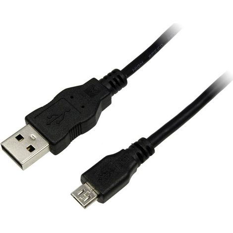 Cavo da USB-A a Micro-USB da 1,8 m, USB 2.0 LogiLink, 5 V/0,5 A, 2,5 W, 480 Mbps, nero. (1/5)
