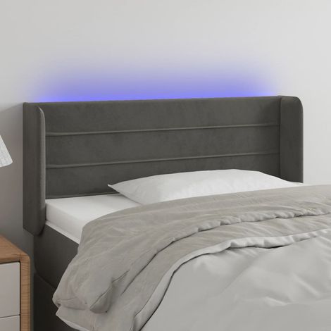 LED Kopfteil Dunkelgrau 103x16x78/88 cm Samt vidaXL (1/5)