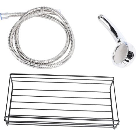 Pommeau de douche haute pression avec compartiment de rangement, filtre pour mitigeur et support mural, ensemble ABS 29 x 12,5 x 6 cm, 643 g (1/5)