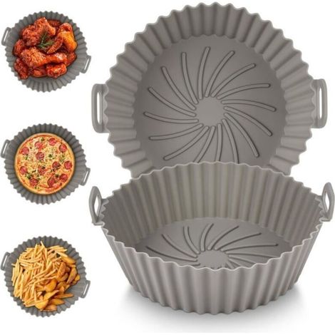 Silicone Air Fryer Basket, 2pcs 16.5cm Silicone Air Fryer Pot Basket for Airfryer, Microwave, Cake Mold, Steamer (1/5)