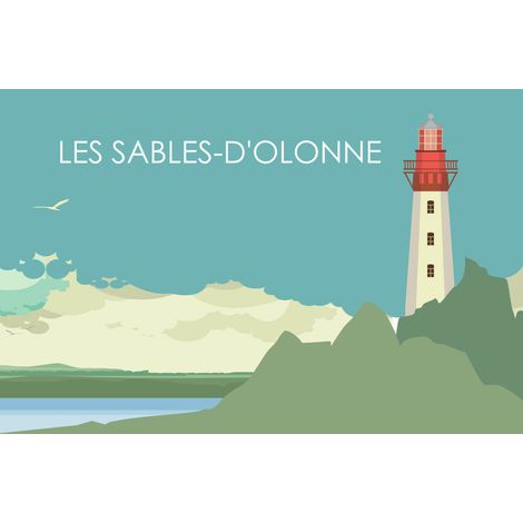 Tableau sur toile phare d'Olonne 45x65 cm - Impression sur Toile Murale Décorative - Image imprimée en HD sur Toile - Toile sur Châssis en Bois FSC - Fabriqué en France (1/4)