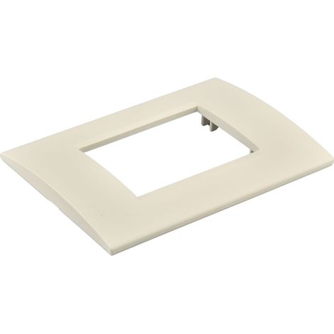Placca Plastica Quadrata MBL 3 Moduli/Posti Compatibile Bticino Living, 15 Colori Disponibili (Sabbia)