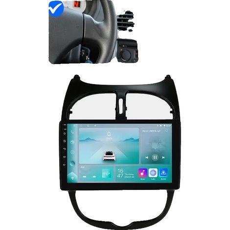 Autoradio, touchscreen, compatibilità con smartphone, compatibile con Peugeot 206 206CC 206SW 2000-2008, sistema smart per auto, P1(1G 32G 4CORE)-A (1/2)