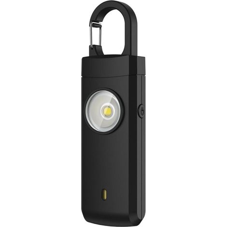 Alarme personnelle rechargeable - Cadeau de Noël et d'anniversaire pour femmes, étudiantes, adolescentes et seniors, sirène, noir