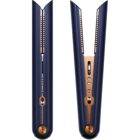 Piastra lisciante Dyson Corrale ricondizionata Blu Rame placche tonalità rame indicatore temperatura