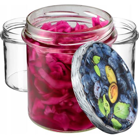 KADAX Marmeladengläser 350ml, fi82 mm, Einmachgläser mit Schraubdeckel, Honiggläser, Einweckgläser, (1/5)