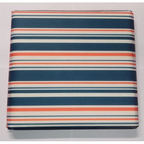 DOMOPAK - POUF CUBICO CON COPERCHIO LIVING PER ORGANIZZAZIONE CASA 30x30x30CM - COLORE ARANCIONE - COPERCHIO BIANCO A RIGHE