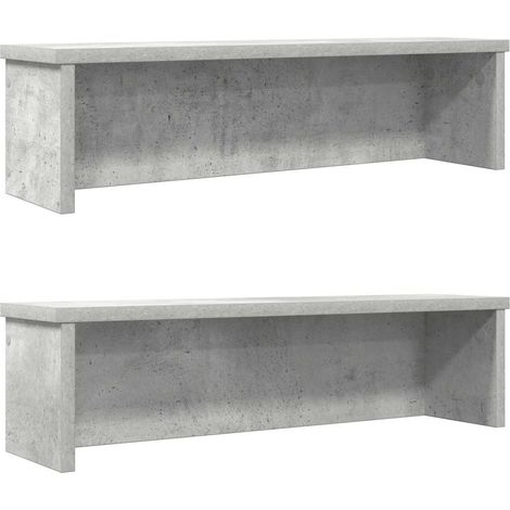 Küchenregale Stapelbar 2 Stk. Betongrau 60x15x16 cm