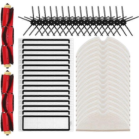 Zubehör kompatibel mit Roborock S5/S5 Max/S6/S6 MaxV/S6 Pure/E4/E5/S51/S52/S55 Haupt- und Seitenbürste, Filter, Wischtuch (1/5)