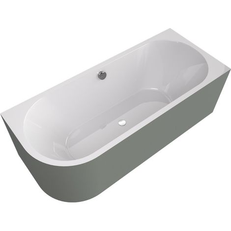VIVA R MONOLITH Baignoire asymétrique 170x75x60cm, blanc/verde (1/4)
