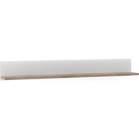 Wandboard, 150cm, in weiß mit Trüffel Eiche Nb. LEGNICA-129, B/H/T ca. 150/19,5/20 cm (1/4)