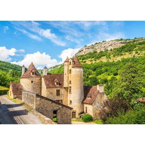 Tableau sur toile château Limargue 100x140 cm - Impression sur Toile Murale Décorative - Image imprimée en HD sur Toile - Toile sur Châssis en Bois FSC - Fabriqué en France (1/5)