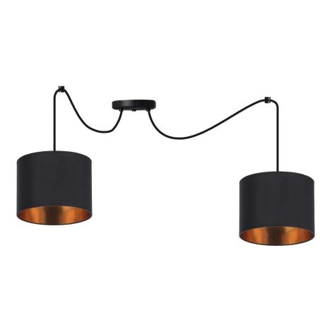 Lampada a sospensione Candellux Candida 2xE27 nero oro