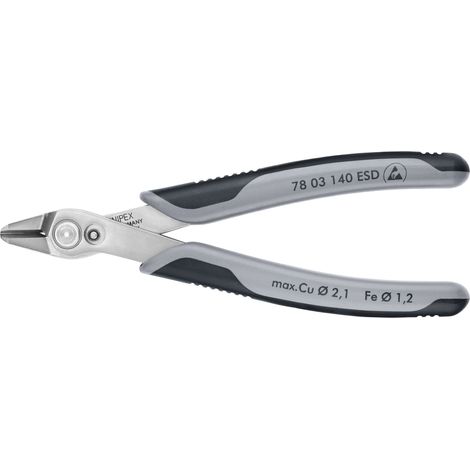 KNIPEX 78 03 140 ESD Electronic Super Knips® XL ESD avec poignées multimatières 140 mm