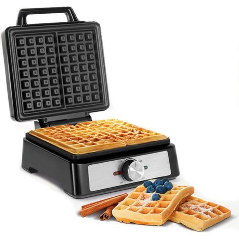 Waffeleisen mit 2 Waffeln, 1600 W, Edelstahl, Leistungsregelung, Teesa