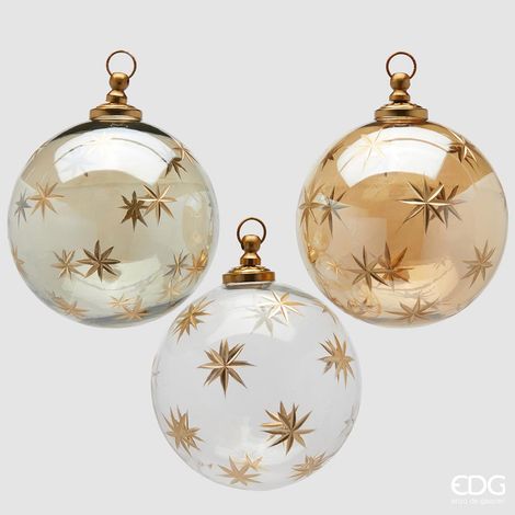 EDG Enzo De Gasperi Addobbo Palla di Natale Astra Ass. D 13 Cm Dark Gold 1 Pz