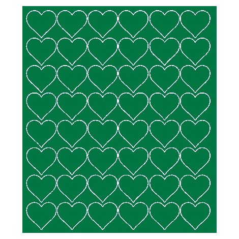 Adesivi a forma di cuore per San Valentino, 3 cm, 48 pezzi, verde opaco
